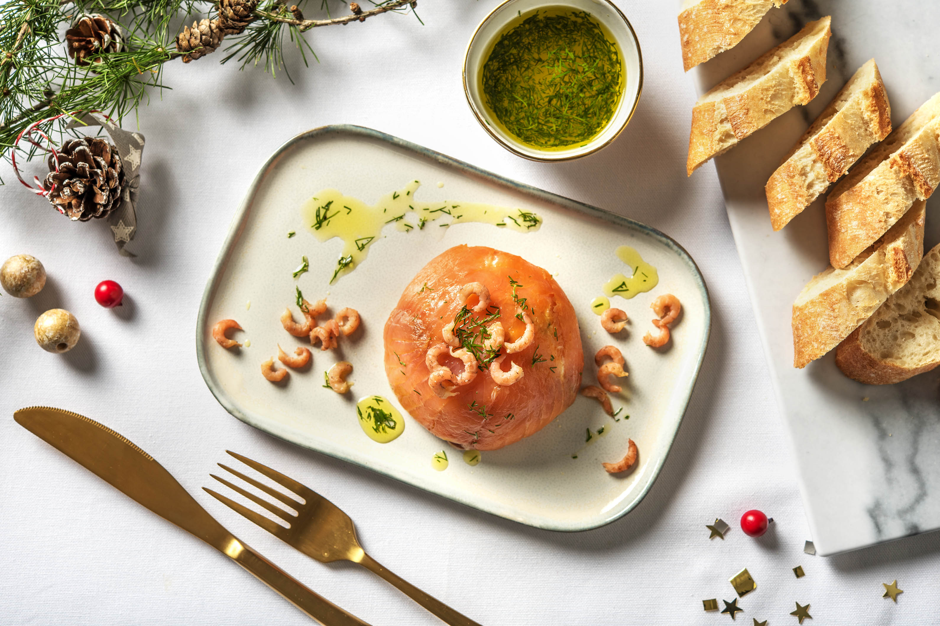 zalm, zalmbonbon, kerst