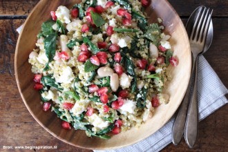 Salade van freekeh met spinazie