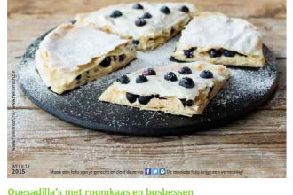 Quesadilla’s met bosbessen en roomkaas
